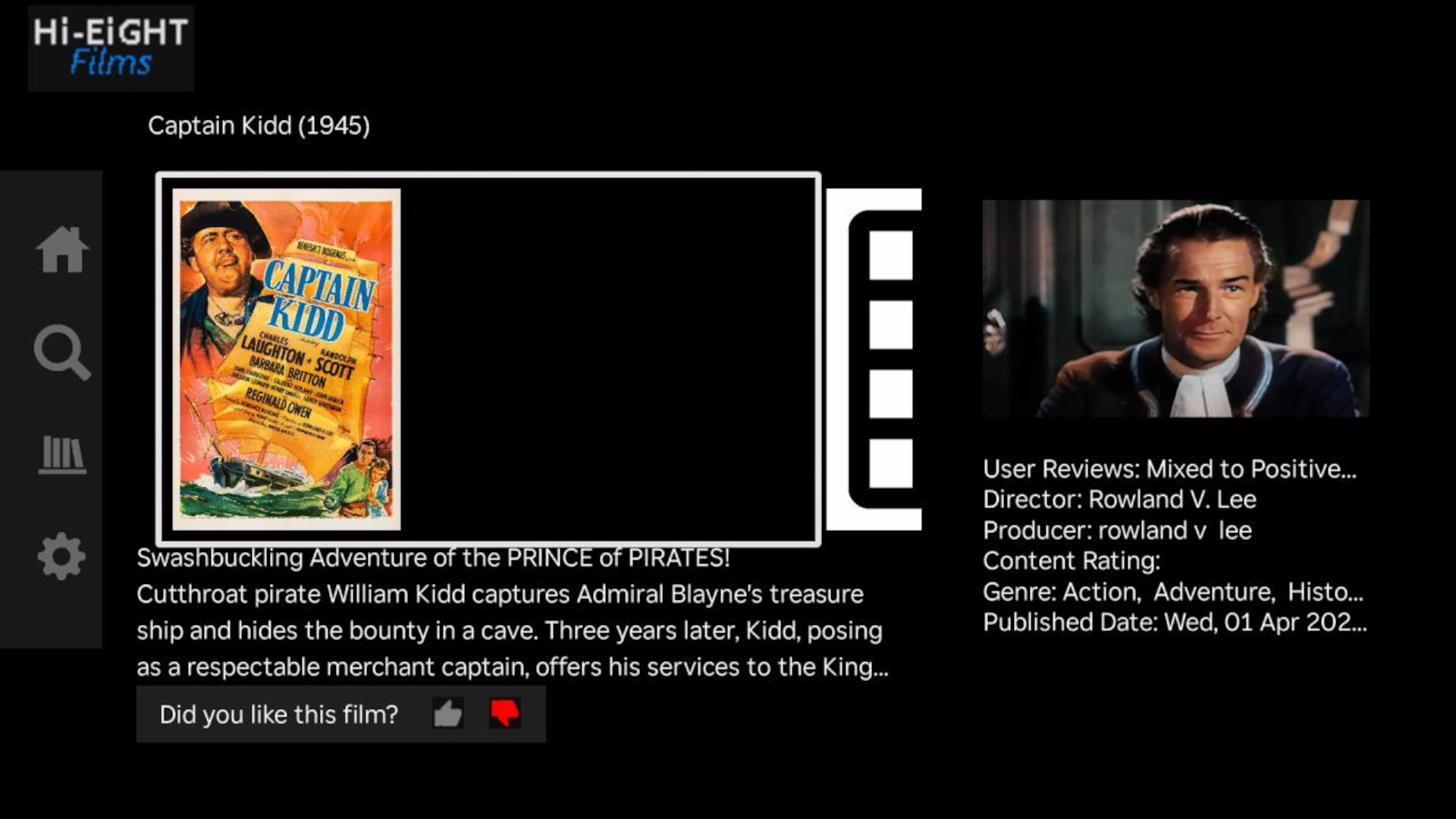Roku film detail page